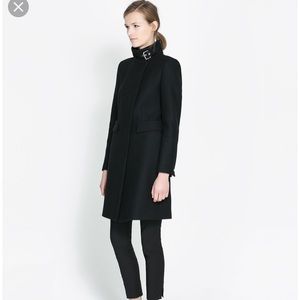 Zara Zip Up Funnel Neck Coat. Sz M. EUC